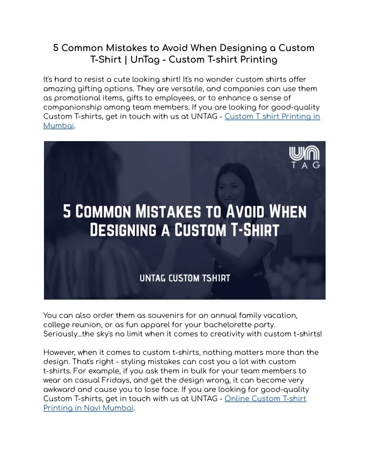 PPT - 5 Common Mistakes to Avoid When Designing a Custom T-Shirt ...