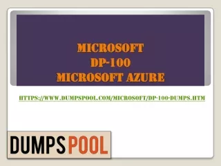 Microsoft DP-100 Have Unique Online Test Engine| DumpsPool.com