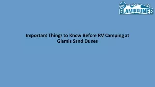Important Things to Know Before RV Camping at Glamis Sand Dunes