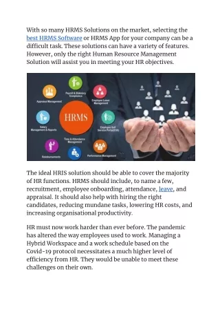 with so many hrms solutions on the market
