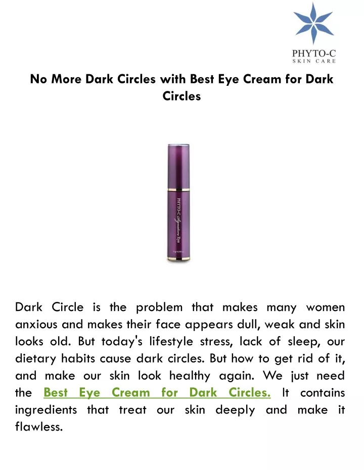 no more dark circles with best eye cream for dark