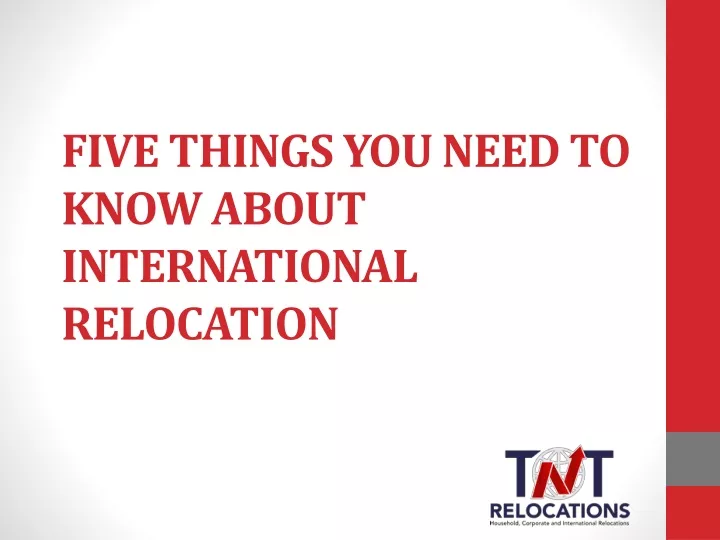 five things you need to know about international relocation