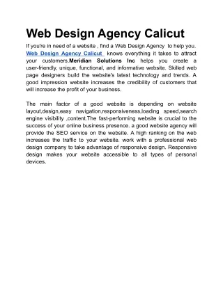 Web Design Agency Calicut