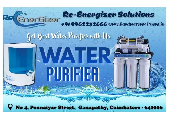 PPT Water purifier dealers in coimbatore ReEnergizer Solutions