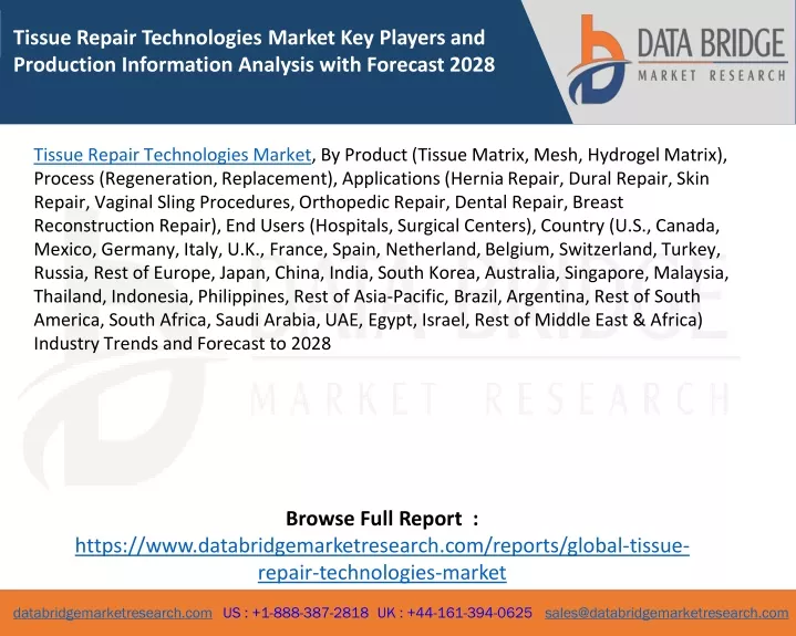 tissue repair technologies market key players