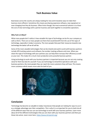 tech business value