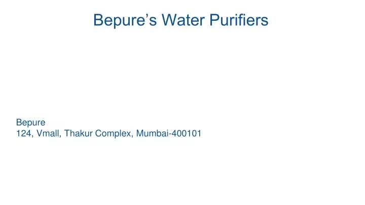 bepure s water purifiers