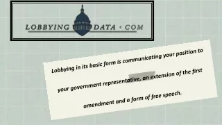 lobbying in its basic form is communicating your