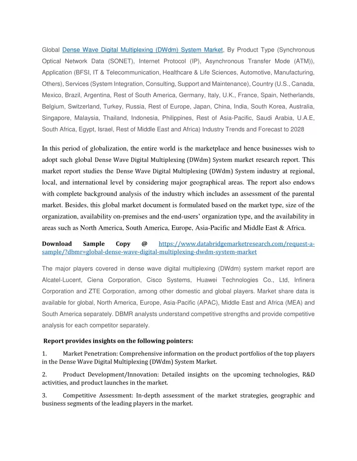 global dense wave digital multiplexing dwdm