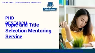 Thesis Research Topic Selection Mentoring Service Help – PhD Assistance UK