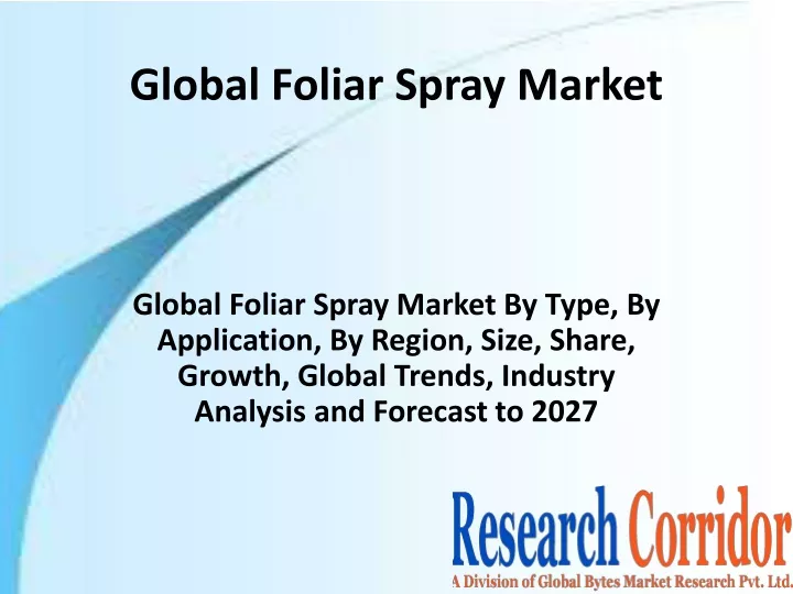 global foliar spray market