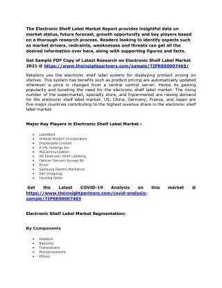 the electronic shelf label market report provides