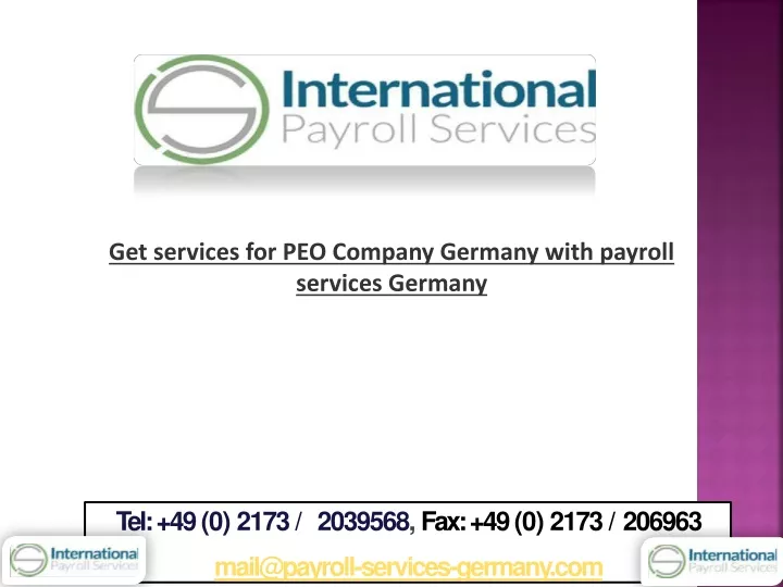 get services for peo company germany with payroll