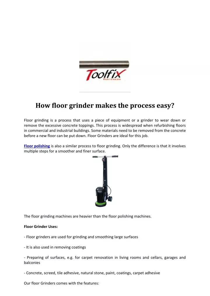 how floor grinder makes the process easy floor