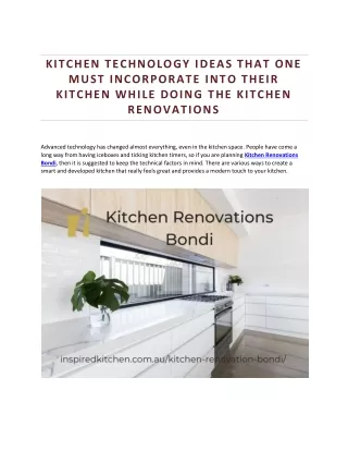 KITCHEN TECHNOLOGY IDEAS