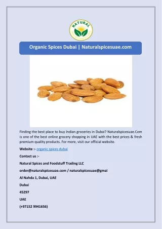 Organic Spices Dubai | Naturalspicesuae.com