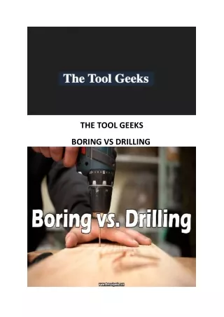 The Tool Geeks Boring vs Drilling
