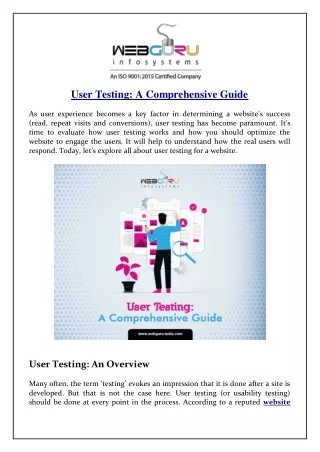 user testing a comprehensive guide