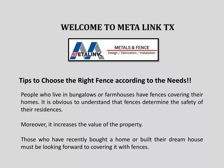 welcome to meta link tx