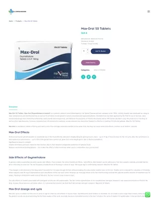 Buy Max-Drol 50 Tablets Oral Steroids Online