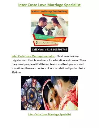 Inter Caste Love Marriage Specialist  91-8146591746