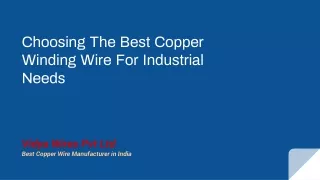 Choosing The Best Copper Winding Wire for Industrial Needs