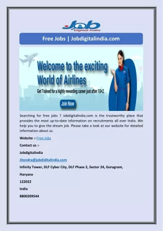 Free Jobs | Jobdigitalindia.com