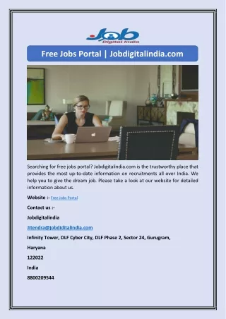 Free Jobs Portal | Jobdigitalindia.com