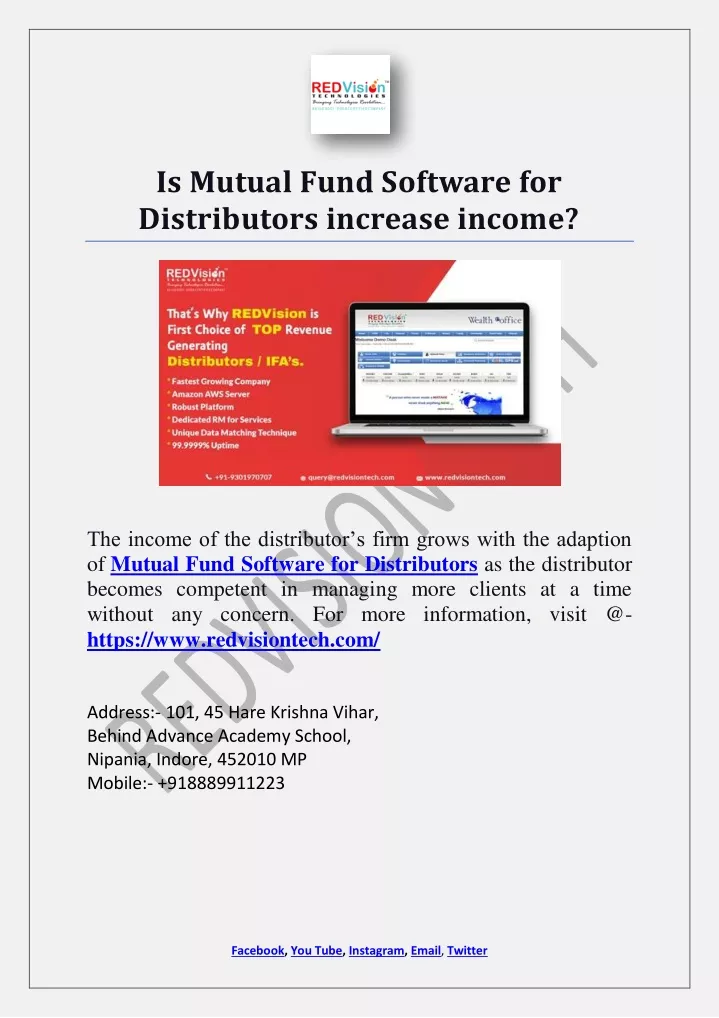 is mutual fund software for distributors increase