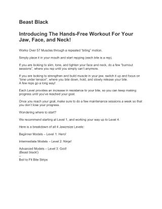 beast black introducing the hands free workout