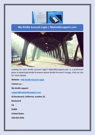 My Kindle Account Login | Mykindlesupport.com