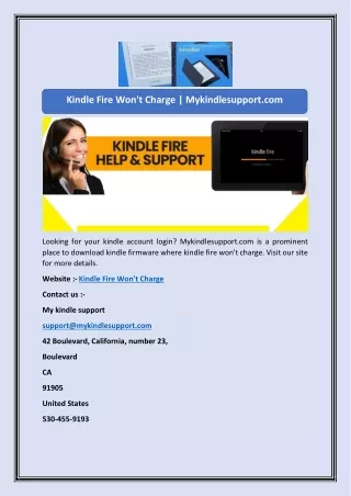 Kindle Fire Won't Charge | Mykindlesupport.com