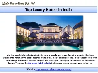top luxury hotels in india