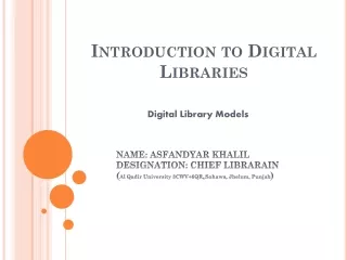 introduction to digital libraries
