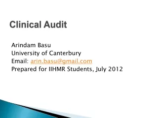 Clinical audit