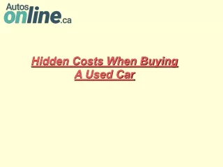 Hidden Costs When Buying A Used Car