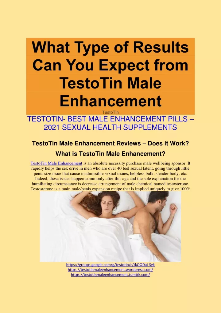 what type of results can you expect from testotin