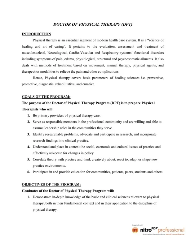 PPT - Doctor of Physical Therapy (DPT)Curriculum PowerPoint ...