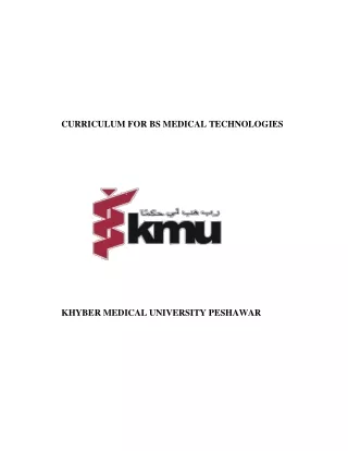 curriculum for bs medical technologies