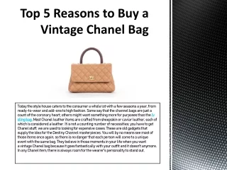 Top 5 Reasons to Buy a Vintage Chanel Bag