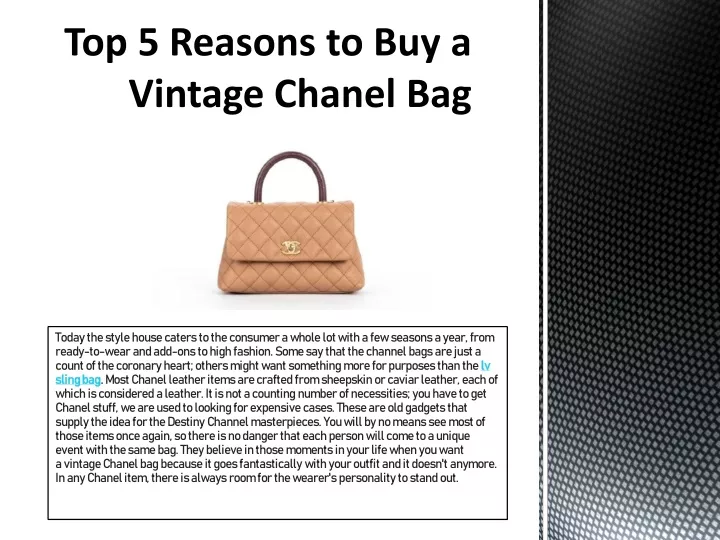 top 5 reasons to buy a vintage chanel bag