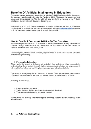benefits of artificial intelligence in education
