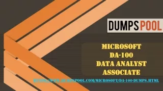 This DA-100 Practice Exam Refer By The Experts DumpsPool.com