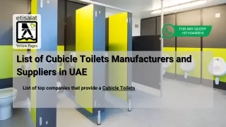 List of Cubicle Toilets Manufacturers and Suppliers in UAE