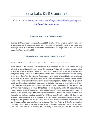 How We Tested the Sera Labs CBD Gummies