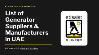 List of Generator Suppliers & Manufacturers in UAE