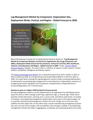 log management market by component organization