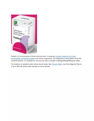 teefavir is a co formulation of three
