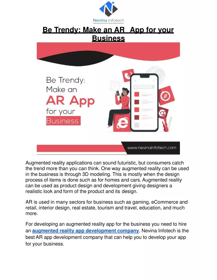 be trendy make an ar app for your business