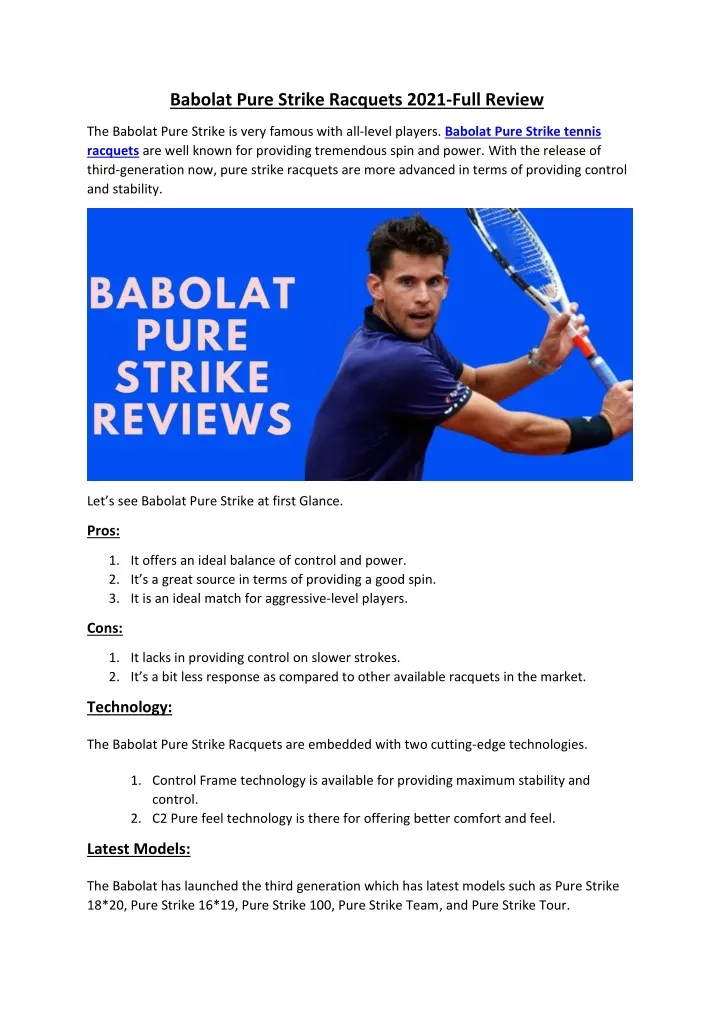 babolat pure strike racquets 2021 full review